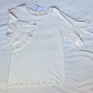 GAP Kids Bell Sleeve Top Cream NWT